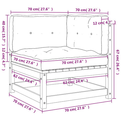 vidaXL Canapé d'angle de jardin avec coussins, bois de pin imprégné