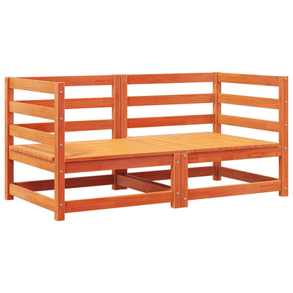 vidaXL Canapés d'angle de jardin avec coussins 2 pcs Bois de pin massif marron ciré