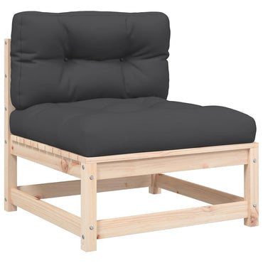 vidaXL Canapé de jardin sans accoudoirs avec coussins Bois de pin massif
