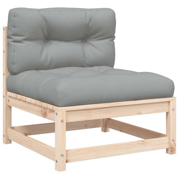 vidaXL Canapé de jardin sans accoudoirs avec coussins Bois de pin massif