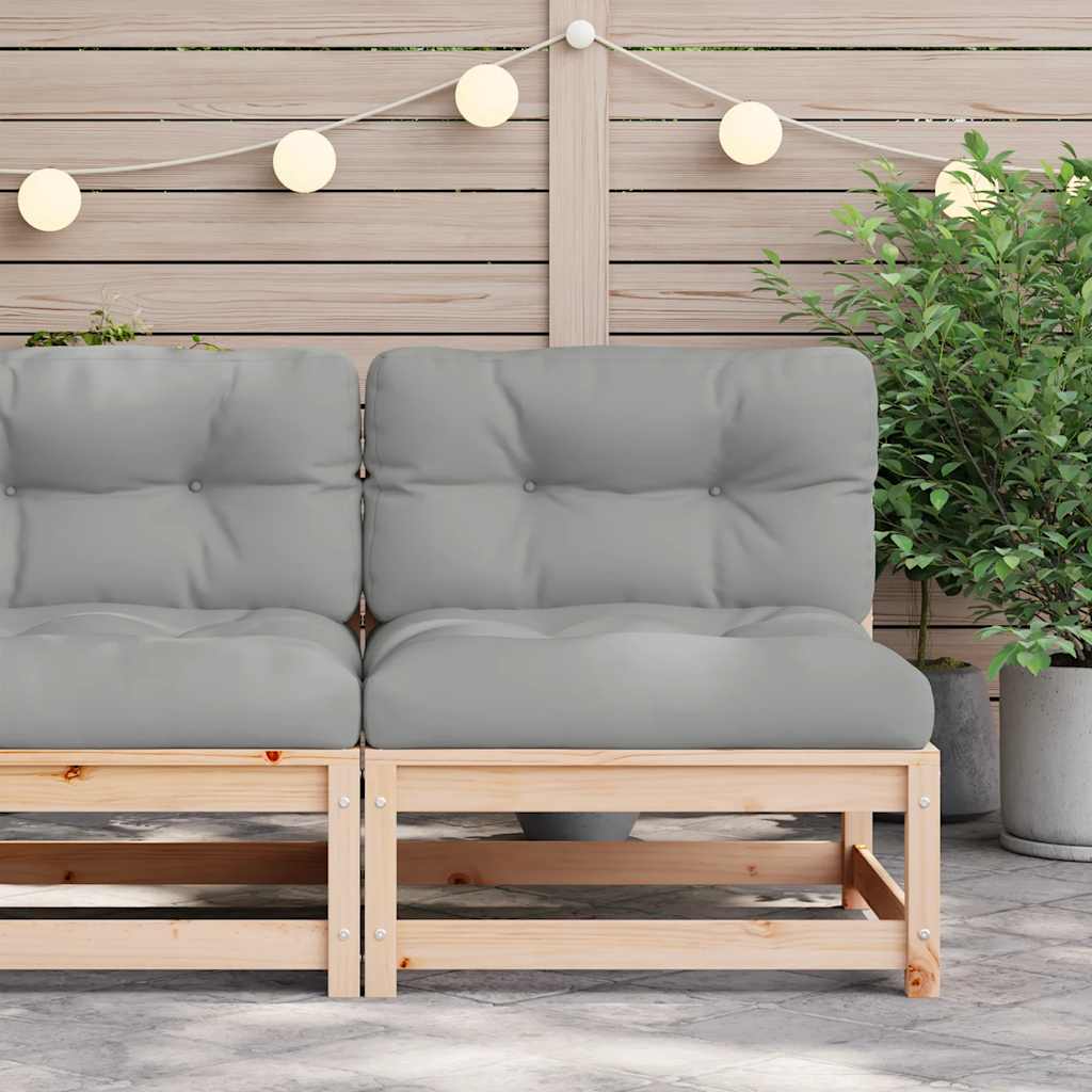 vidaXL Canapé de jardin sans accoudoirs avec coussins Bois de pin massif