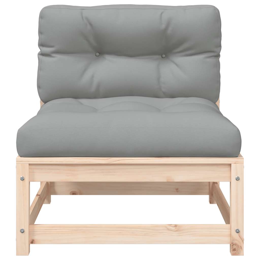 vidaXL Canapé de jardin sans accoudoirs avec coussins Bois de pin massif