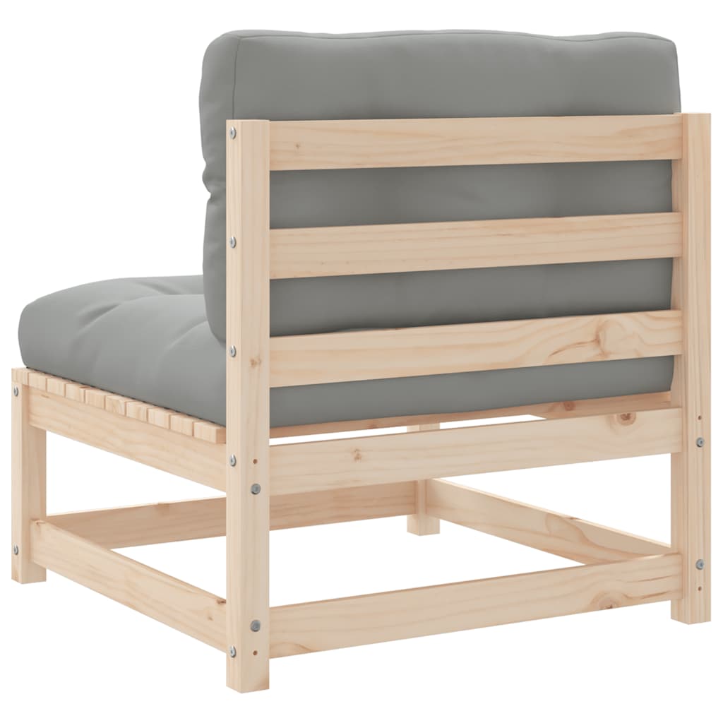 vidaXL Canapé de jardin sans accoudoirs avec coussins Bois de pin massif