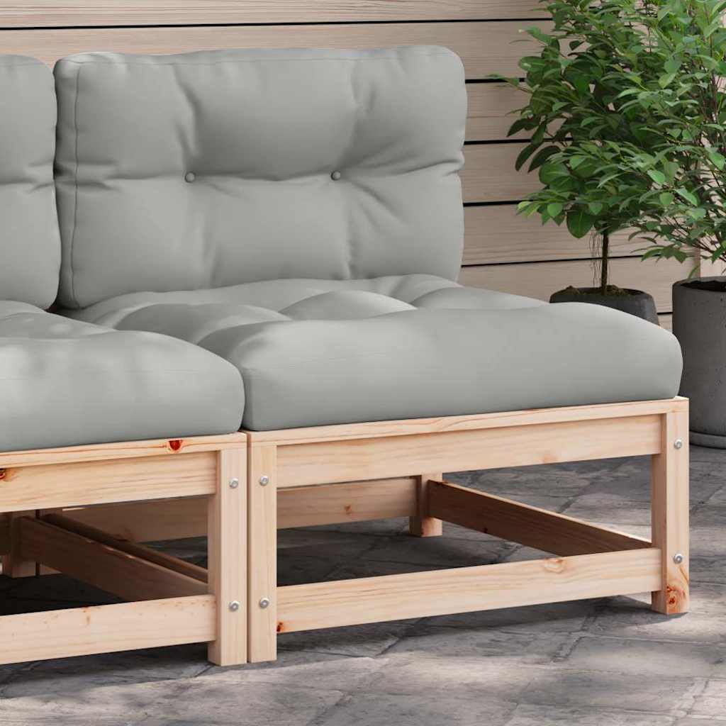 vidaXL Canapé de jardin sans accoudoirs avec coussins Bois de pin massif
