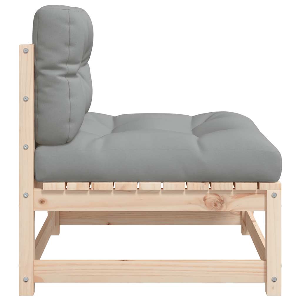 vidaXL Gartensofas ohne Armlehnen mit Kissen 2 Stk. Massivholz Kiefer