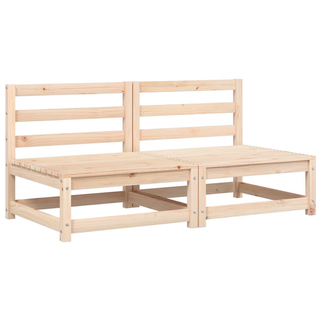 vidaXL Canapés de jardin sans accoudoirs avec coussins 2 pcs Bois de pin massif