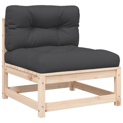 vidaXL Canapés de jardin sans accoudoirs avec coussins 2 pcs Bois de pin massif