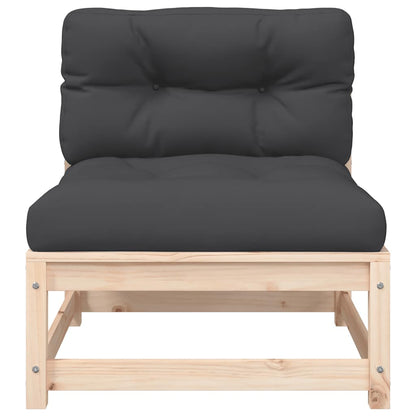 vidaXL Canapés de jardin sans accoudoirs avec coussins 2 pcs Bois de pin massif