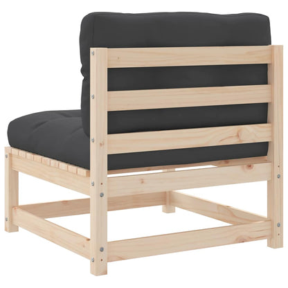 vidaXL Canapés de jardin sans accoudoirs avec coussins 2 pcs Bois de pin massif