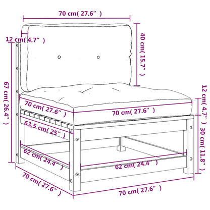vidaXL Gartensofas ohne Armlehnen mit Kissen 2 Stk. Wachsbraun Holz