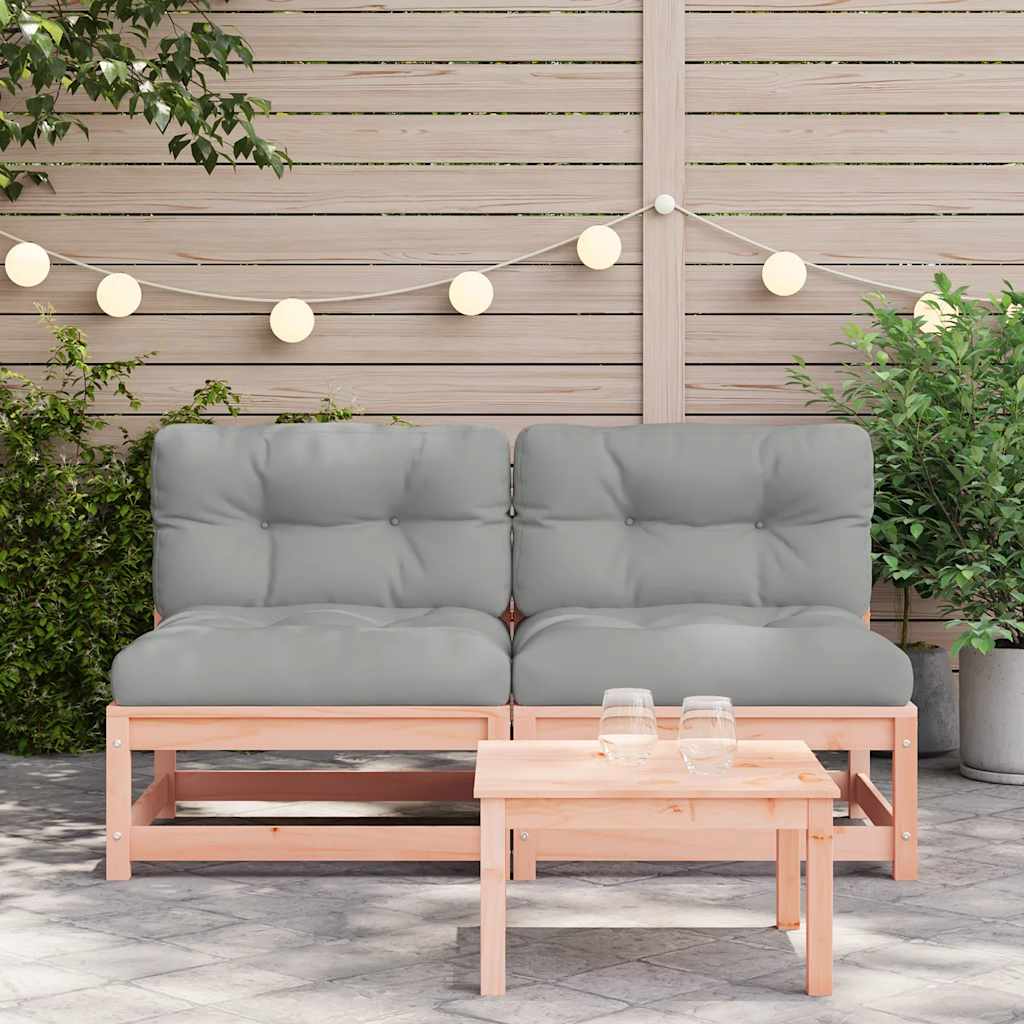 Gartensofas ohne Armlehnen mit Kissen 2 Stk. Douglasienholz