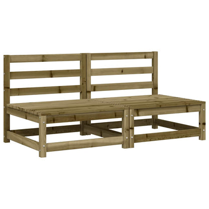 vidaXL Gartensofas ohne Armlehnen mit Kissen 2 Stk. Kiefernholz