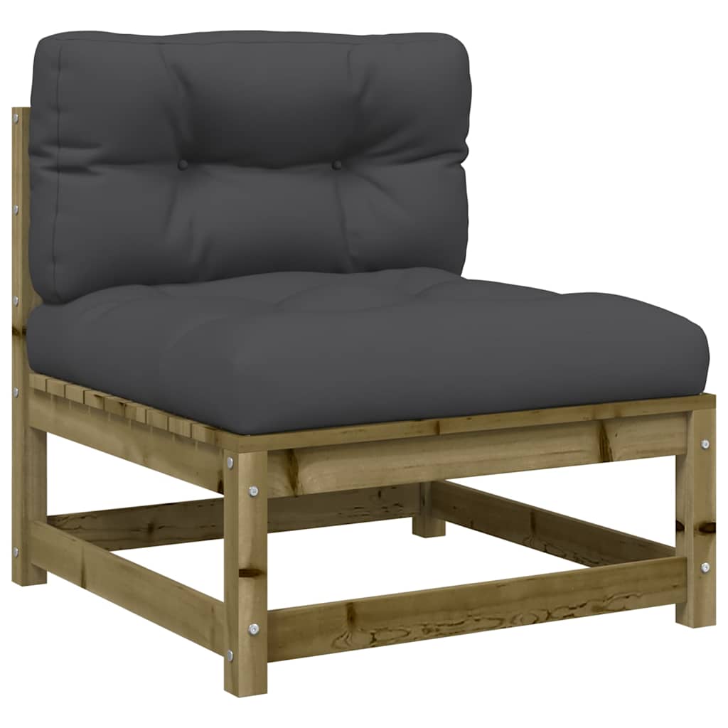 vidaXL Gartensofas ohne Armlehnen mit Kissen 2 Stk. Kiefernholz