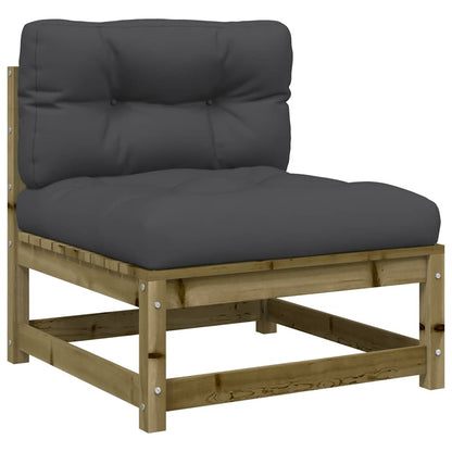 vidaXL Gartensofas ohne Armlehnen mit Kissen 2 Stk. Kiefernholz