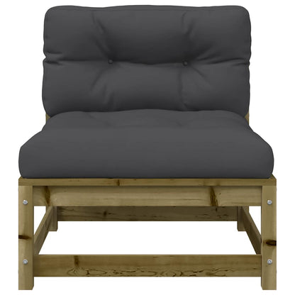 vidaXL Gartensofas ohne Armlehnen mit Kissen 2 Stk. Kiefernholz