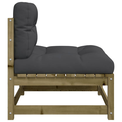 vidaXL Gartensofas ohne Armlehnen mit Kissen 2 Stk. Kiefernholz
