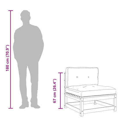 vidaXL Gartensofas ohne Armlehnen mit Kissen 2 Stk. Kiefernholz