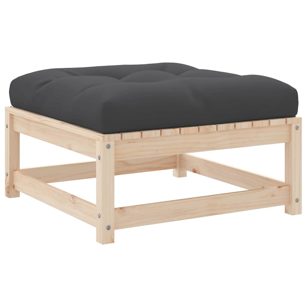 vidaXL Gartenhocker mit Kissen Massivholz Kiefer