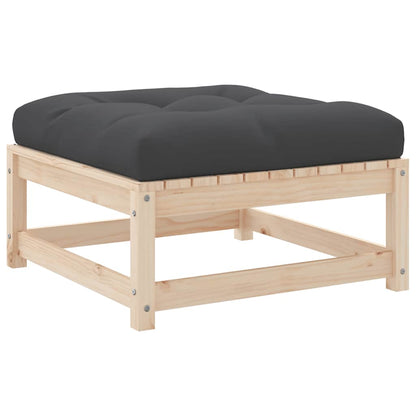 vidaXL Gartenhocker mit Kissen Massivholz Kiefer