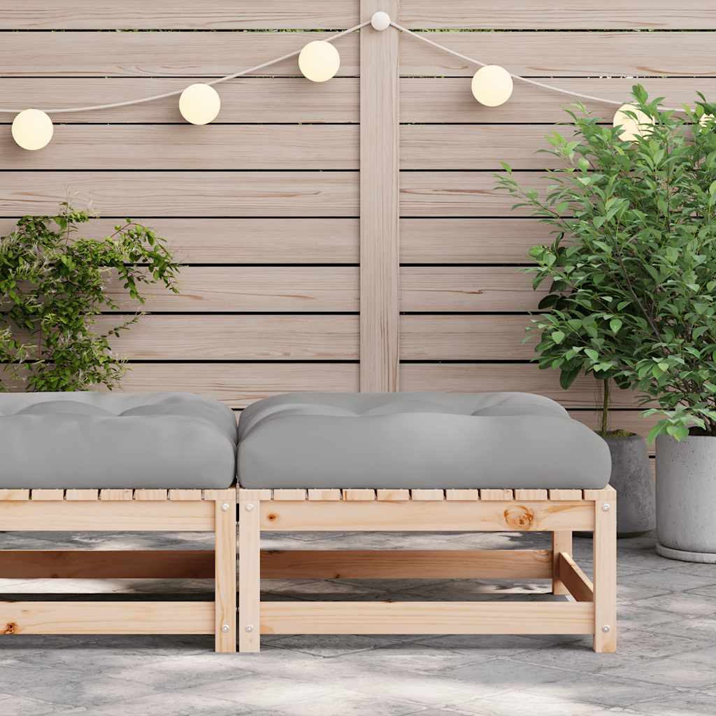 vidaXL Gartenhocker mit Kissen Massivholz Kiefer