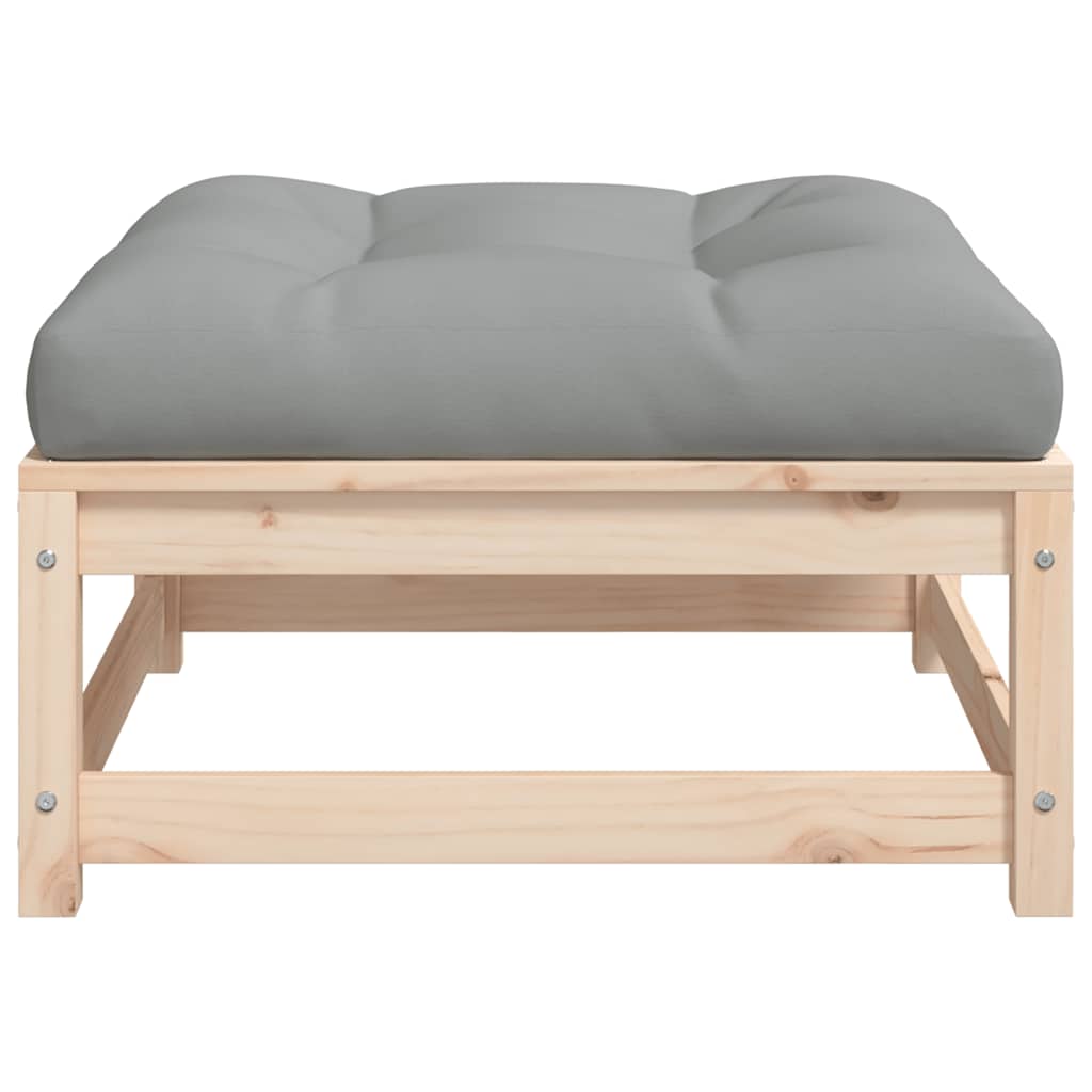 vidaXL Gartenhocker mit Kissen Massivholz Kiefer