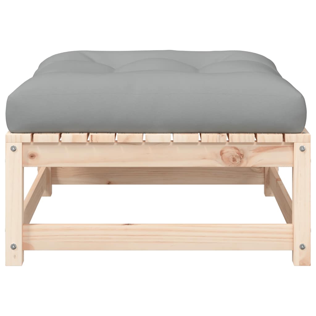 vidaXL Gartenhocker mit Kissen Massivholz Kiefer