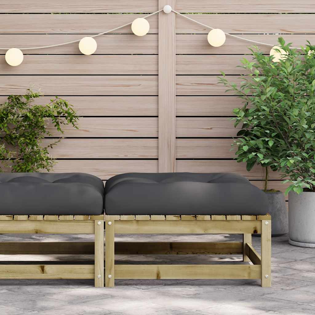 vidaXL Tabouret de jardin avec coussin en pin imprégné