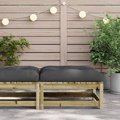 vidaXL Tabouret de jardin avec coussin en pin imprégné