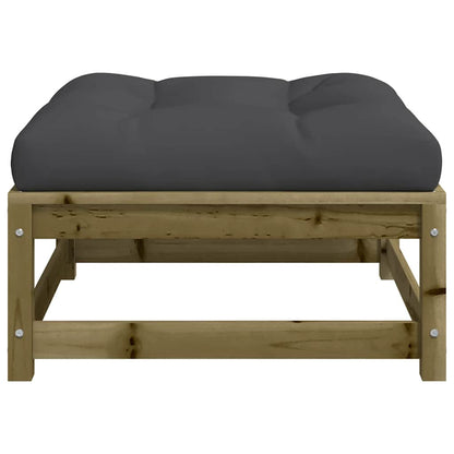 vidaXL Tabouret de jardin avec coussin en pin imprégné