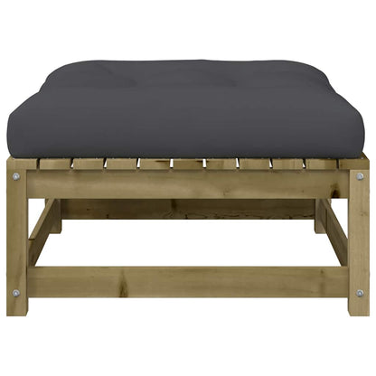 vidaXL Tabouret de jardin avec coussin en pin imprégné
