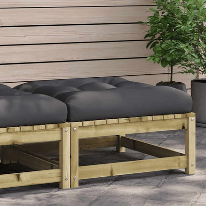 vidaXL Tabouret de jardin avec coussin en pin imprégné