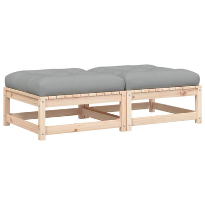 vidaXL Tabourets de jardin avec coussins 2 pcs Bois de pin massif