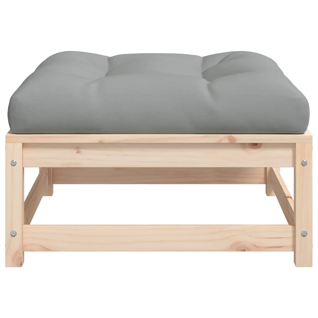 vidaXL Tabourets de jardin avec coussins 2 pcs Bois de pin massif