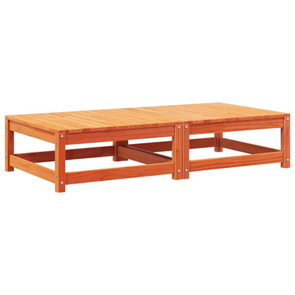 vidaXL Tabourets de jardin avec coussins 2 pcs Marron ciré Bois de pin massif