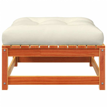 vidaXL Tabourets de jardin avec coussins 2 pcs Marron ciré Bois de pin massif