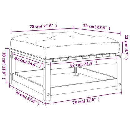 vidaXL Tabourets de jardin avec coussins 2 pcs Marron ciré Bois de pin massif