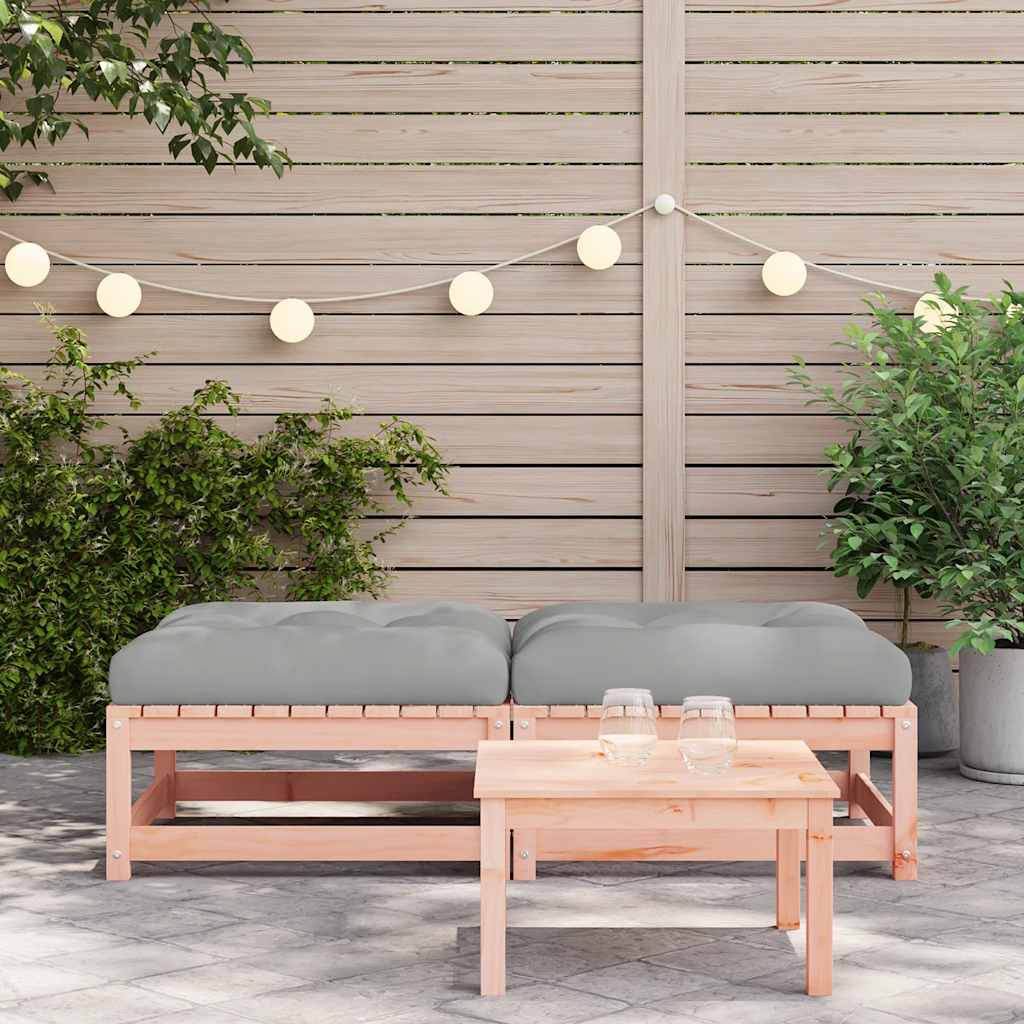 vidaXL Gartenhocker mit Kissen 2 Stk. Massivholz Douglasie