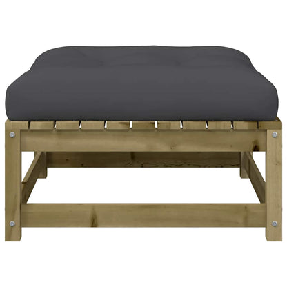 vidaXL Tabouret de jardin avec coussin 2 pcs Bois de pin Imprégné