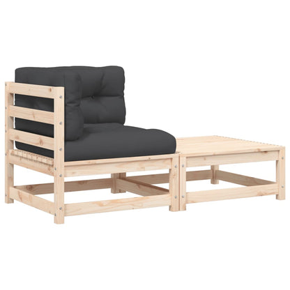 Canapé d'angle de jardin vidaXL avec coussins et pouf