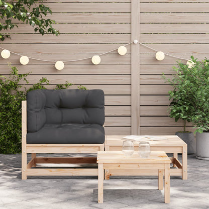 Canapé d'angle de jardin vidaXL avec coussins et pouf