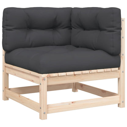 Canapé d'angle de jardin vidaXL avec coussins et pouf