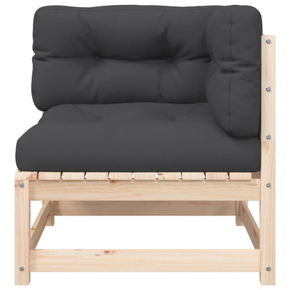 Canapé d'angle de jardin vidaXL avec coussins et pouf