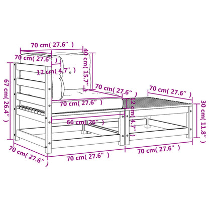 Canapé d'angle de jardin vidaXL avec coussins et pouf