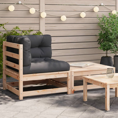 Canapé d'angle de jardin vidaXL avec coussins et pouf
