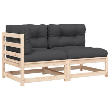 vidaXL Canapé de jardin 2 places avec coussins en pin massif