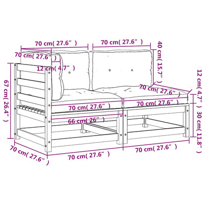 vidaXL Gartensofa mit Kissen 2-Sitzer Massivholz Kiefer