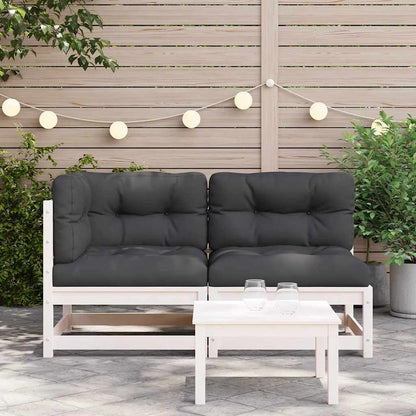 vidaXL Gartensofa mit Kissen 2-Sitzer Weiß Massivholz Kiefer