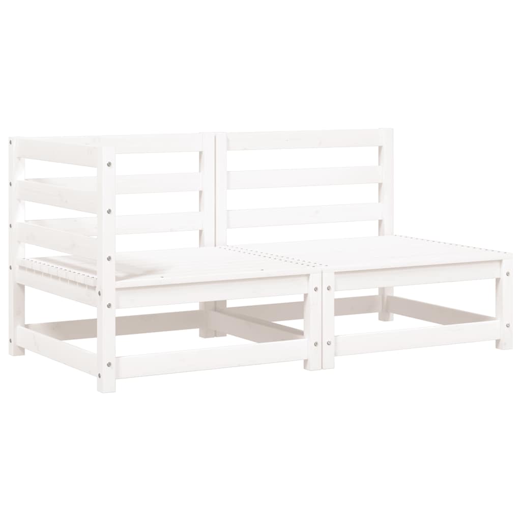 vidaXL Gartensofa mit Kissen 2-Sitzer Weiß Massivholz Kiefer