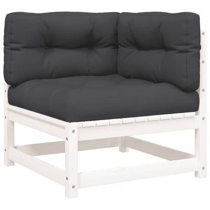 vidaXL Gartensofa mit Kissen 2-Sitzer Weiß Massivholz Kiefer