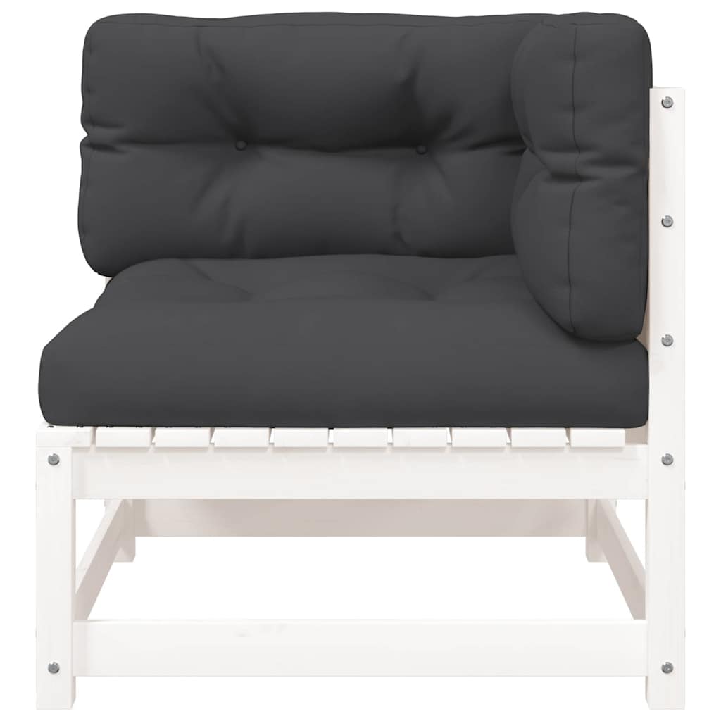 vidaXL Gartensofa mit Kissen 2-Sitzer Weiß Massivholz Kiefer